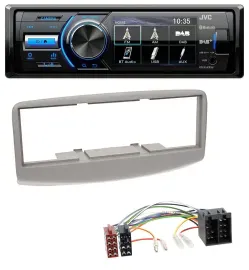 JVC Bluetooth MP3 USB DAB Autoradio für Fiat Multipla 186 1999-2010 grau