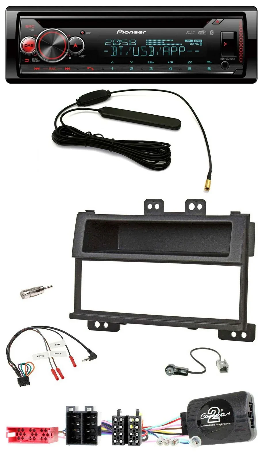 Автомагнитола для Hyundai i20 Pioneer USB DAB Bluetooth CD ISO (2009–2011), черная, с поддержкой кнопок на руле
