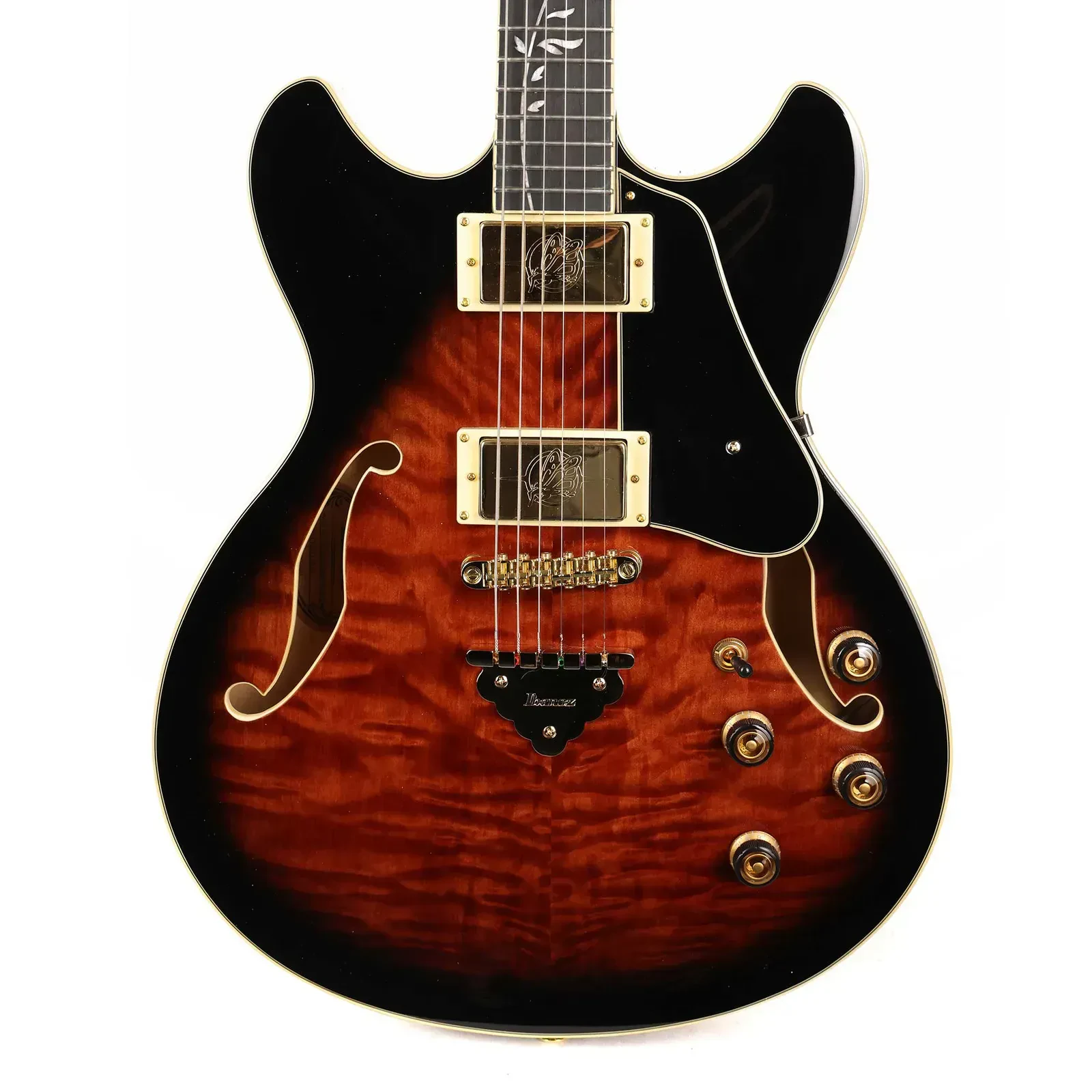 Электрогитара Ibanez AS93QMSP Artcore Expressionist полуакустическая, 24.75", H-H, Dark Brown Sunburst