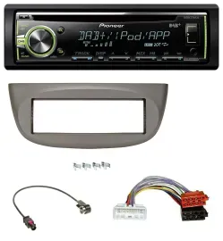 Pioneer DAB USB MP3 AUX CD Autoradio für Renault Twingo ab 2015 beige-grau