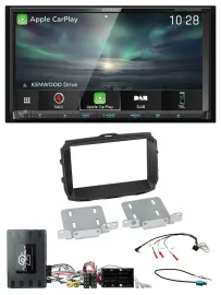 Kenwood Bluetooth USB 2DIN Lenkrad TMC DAB Navigation für Alfa Giulietta Infoada