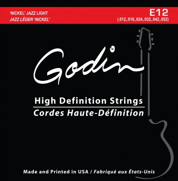 Струны для электрогитары Godin E-12 Jazz Light 033416 12-52
