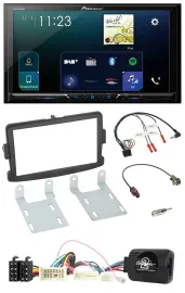 Pioneer Lenkrad Bluetooth USB 2DIN DAB Autoradio für Dacia Sandero ab 2013 schwa