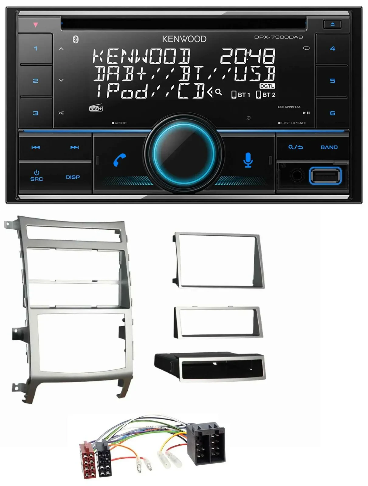 Kenwood CD 2DIN DAB USB MP3 Bluetooth Autoradio für Hyundai ix55 2009-2012 silbe