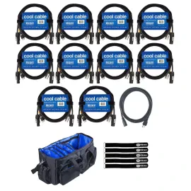 Blizzard Lighting DMX5PCT-25 25FT IP Rated Combo Cable 10-Pack & Bag