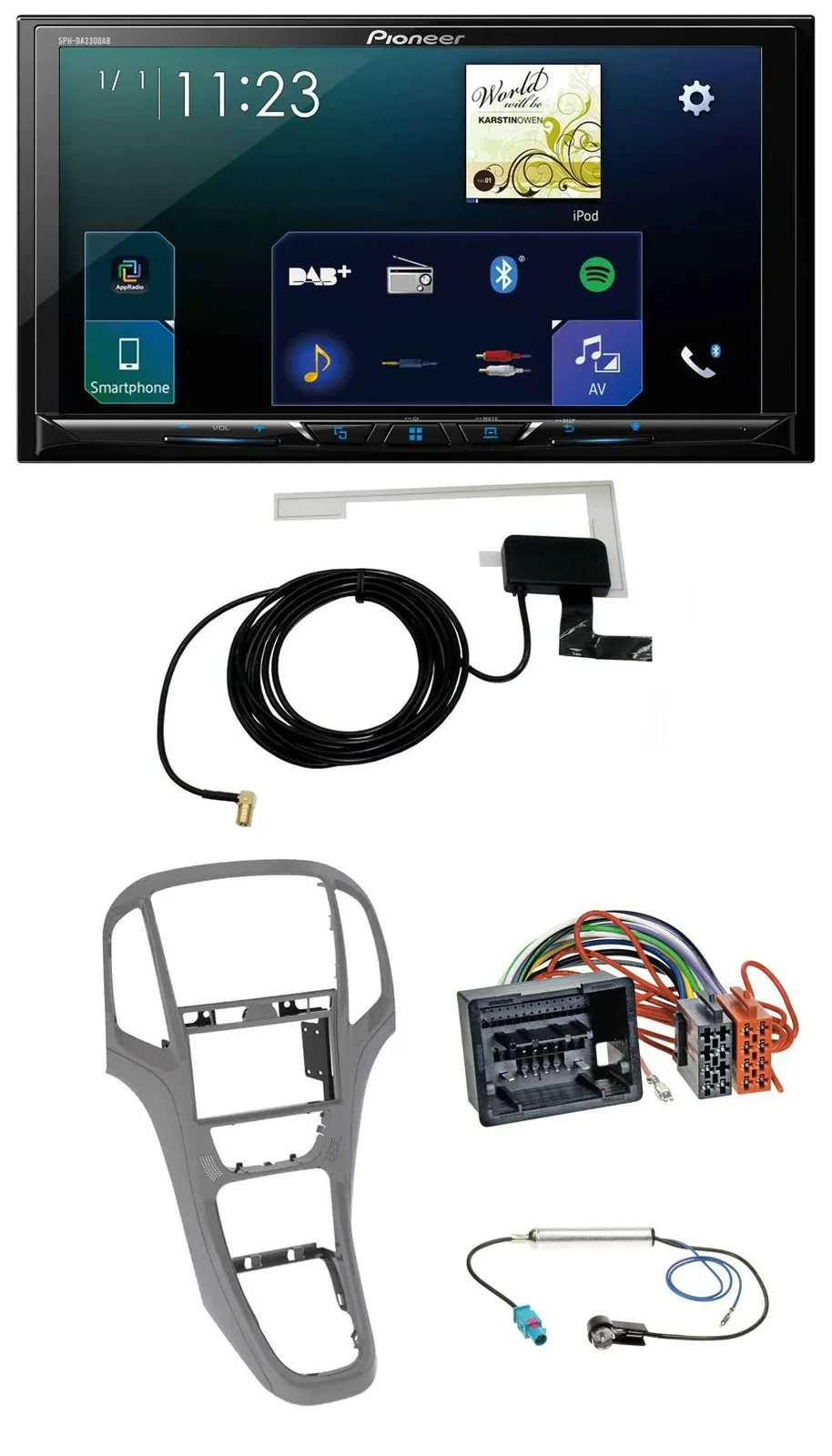 Автомагнитола для Opel Astra J (с 2009) Pioneer 2DIN DAB USB MP3 Bluetooth титаново-серый