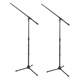 On Stage MS7701B Euro Boom Microphone Stand Black 2 Pack
