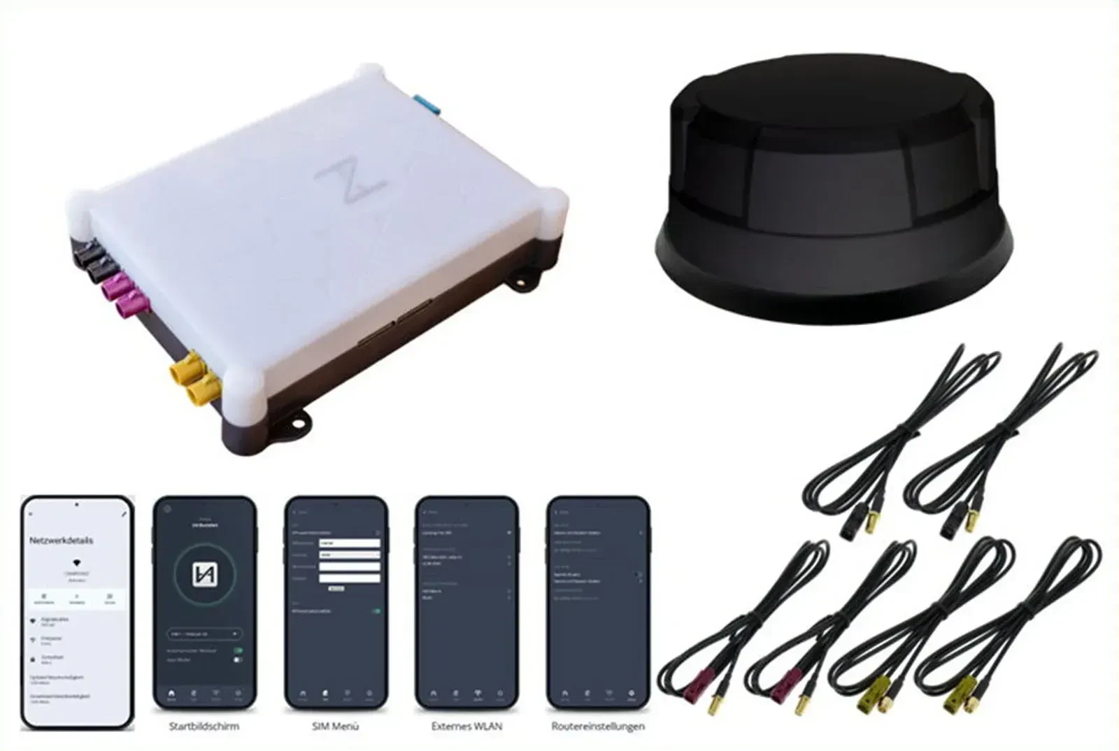 Dietz CamperNet Pro Panorama Dachantenne ANT515B schwarz 1,5m Kabelsatz CN2-PRO-