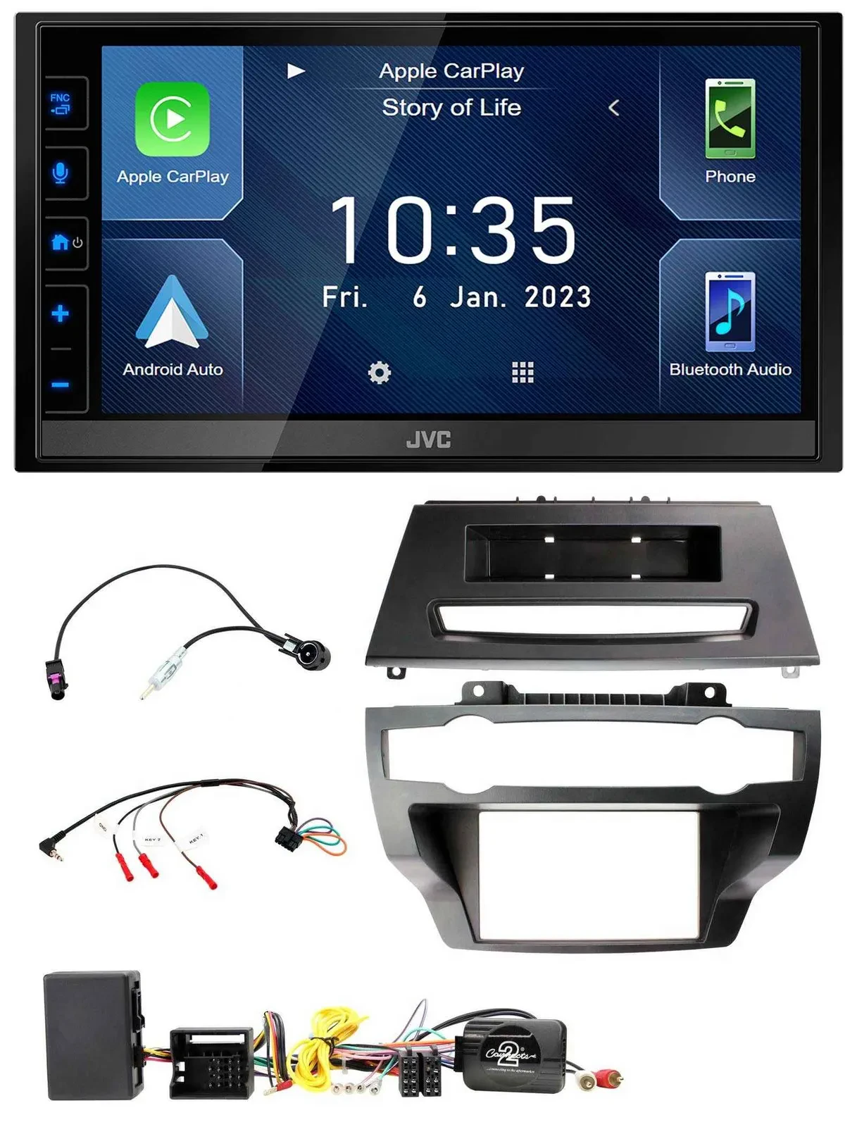 JVC DAB Bluetooth Lenkrad USB 2DIN Autoradio für BMW X5 X6 E70 E71 07-13 Verstär