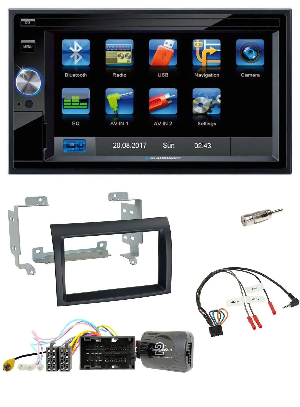 Blaupunkt SD Bluetooth 2DIN MP3 USB Lenkrad Autoradio für Citroen Jumper ab 14 s