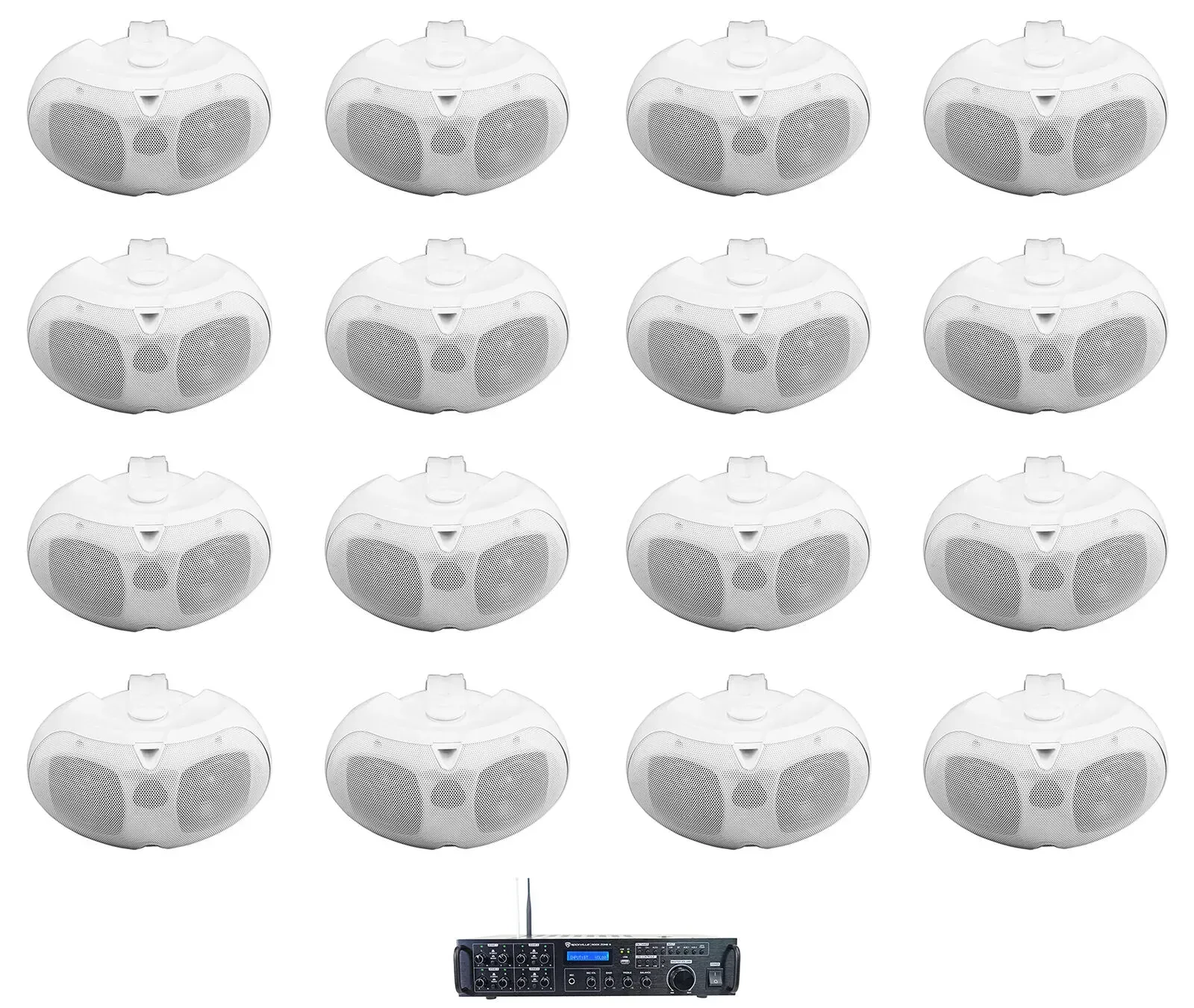 Настенная акустика Rockville D4-8 White с усилителем (16 штук)