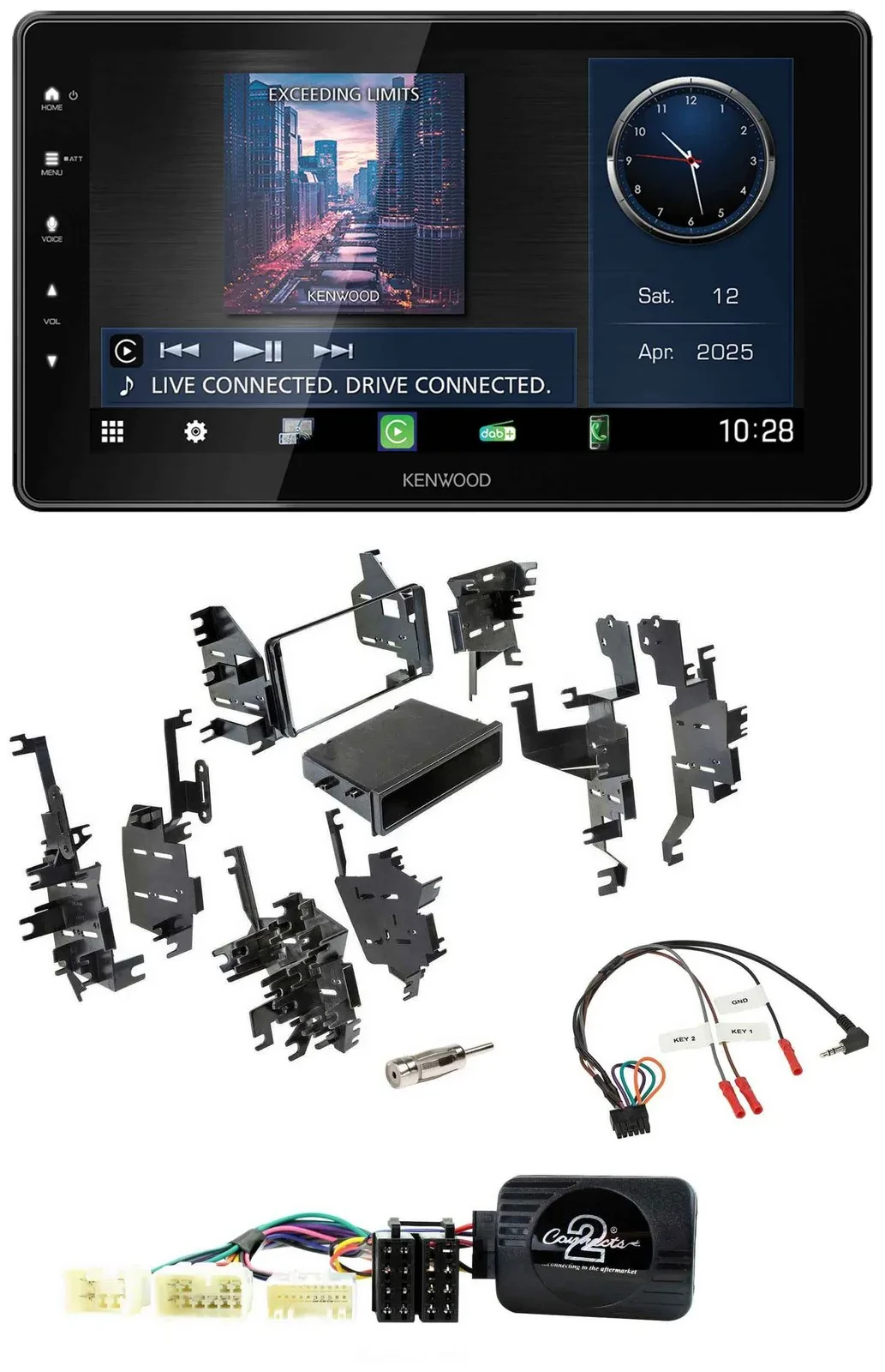 Kenwood Lenkrad Bluetooth USB DAB Autoradio für Toyota RAV 4 2001-2005