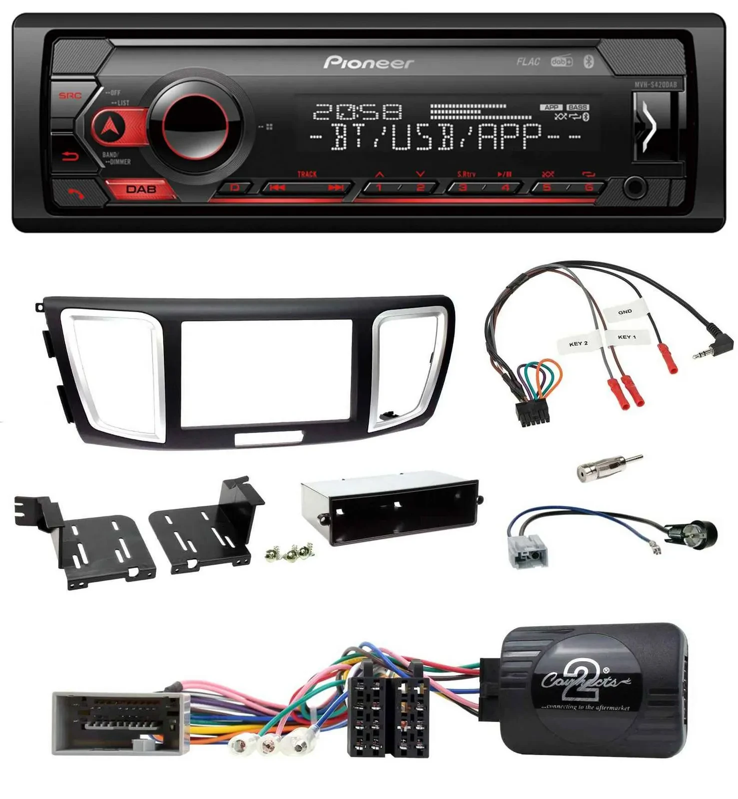 Pioneer Lenkrad USB DAB Bluetooth Autoradio für Honda Accord 2013-2015