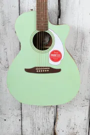 Fender Newporter Player Acoustic Electric Guitar Solid Spruce Top Surf Green
