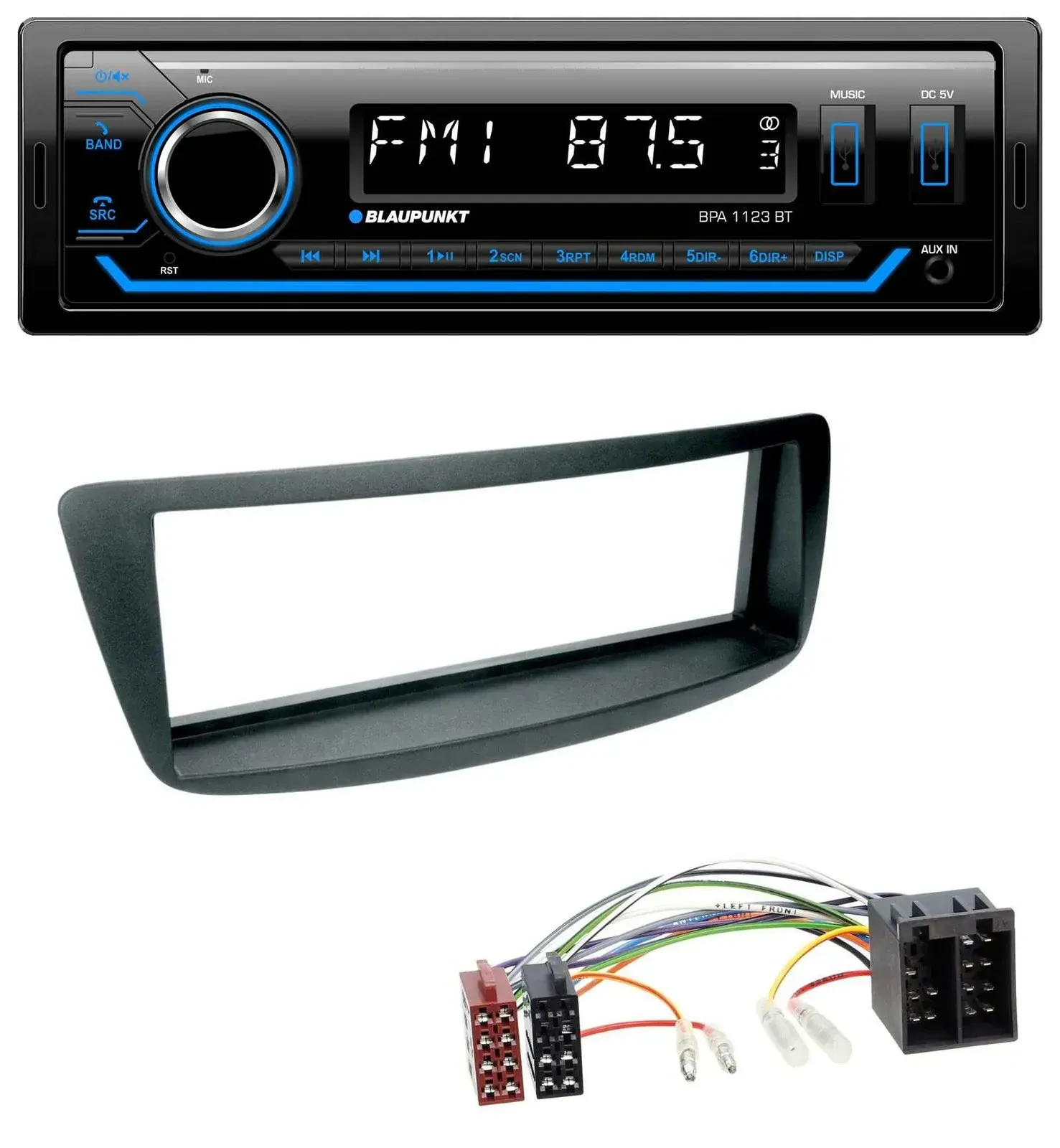 Blaupunkt MP3 Bluetooth USB AUX Autoradio für Citroen C1 Peugeot 107 (05-14)