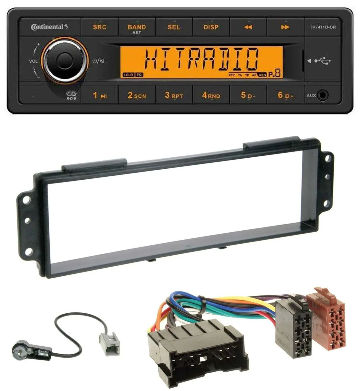 Continental 1DIN USB AUX MP3 Autoradio für Kia Picanto (2008-2011)