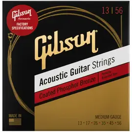 Струны для акустической гитары Gibson SAG-CPB13 Coated Phosphor Bronze Medium 13-56
