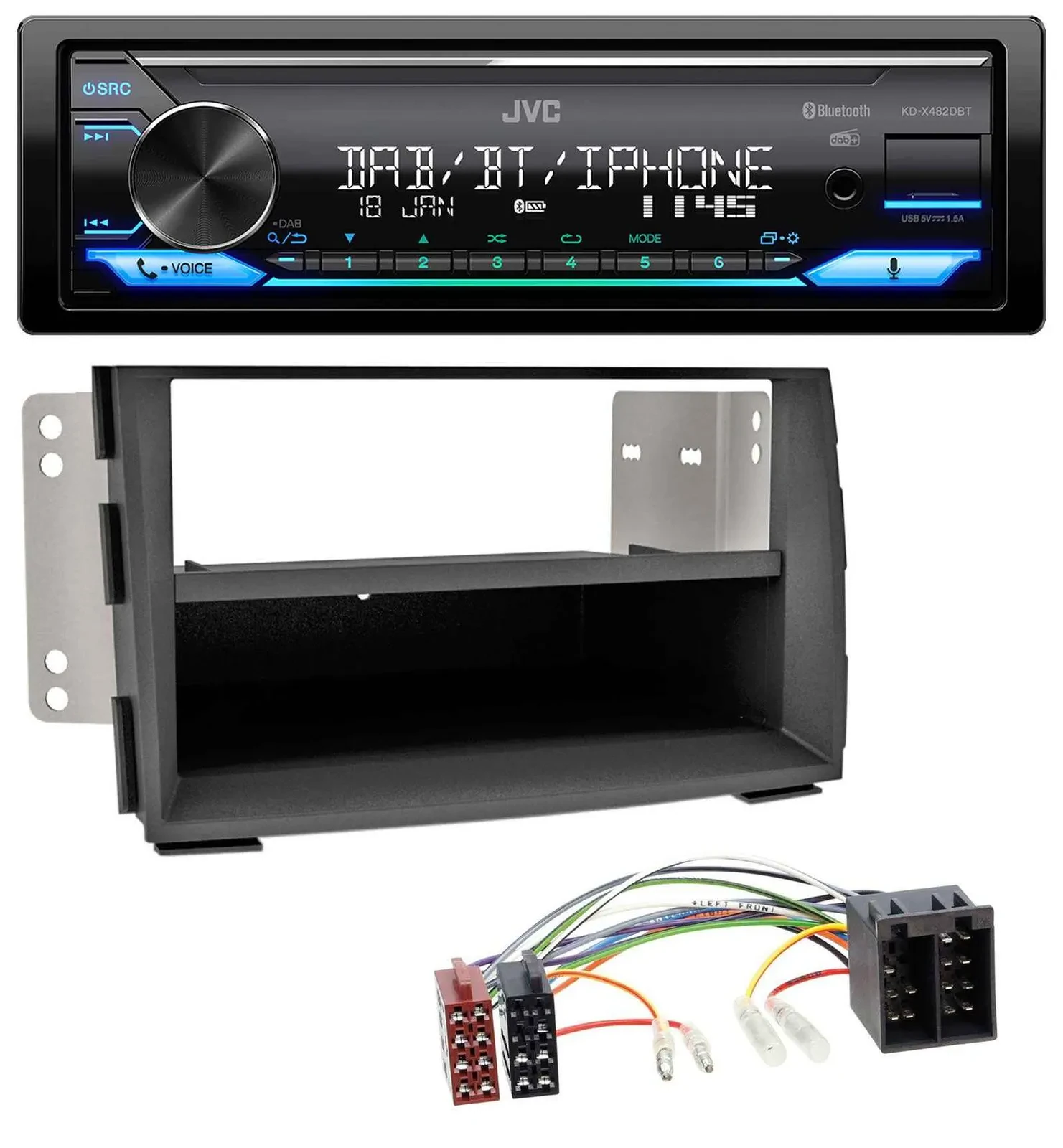 JVC Bluetooth DAB USB MP3 Autoradio für Kia Venga (YN, ab 2009)