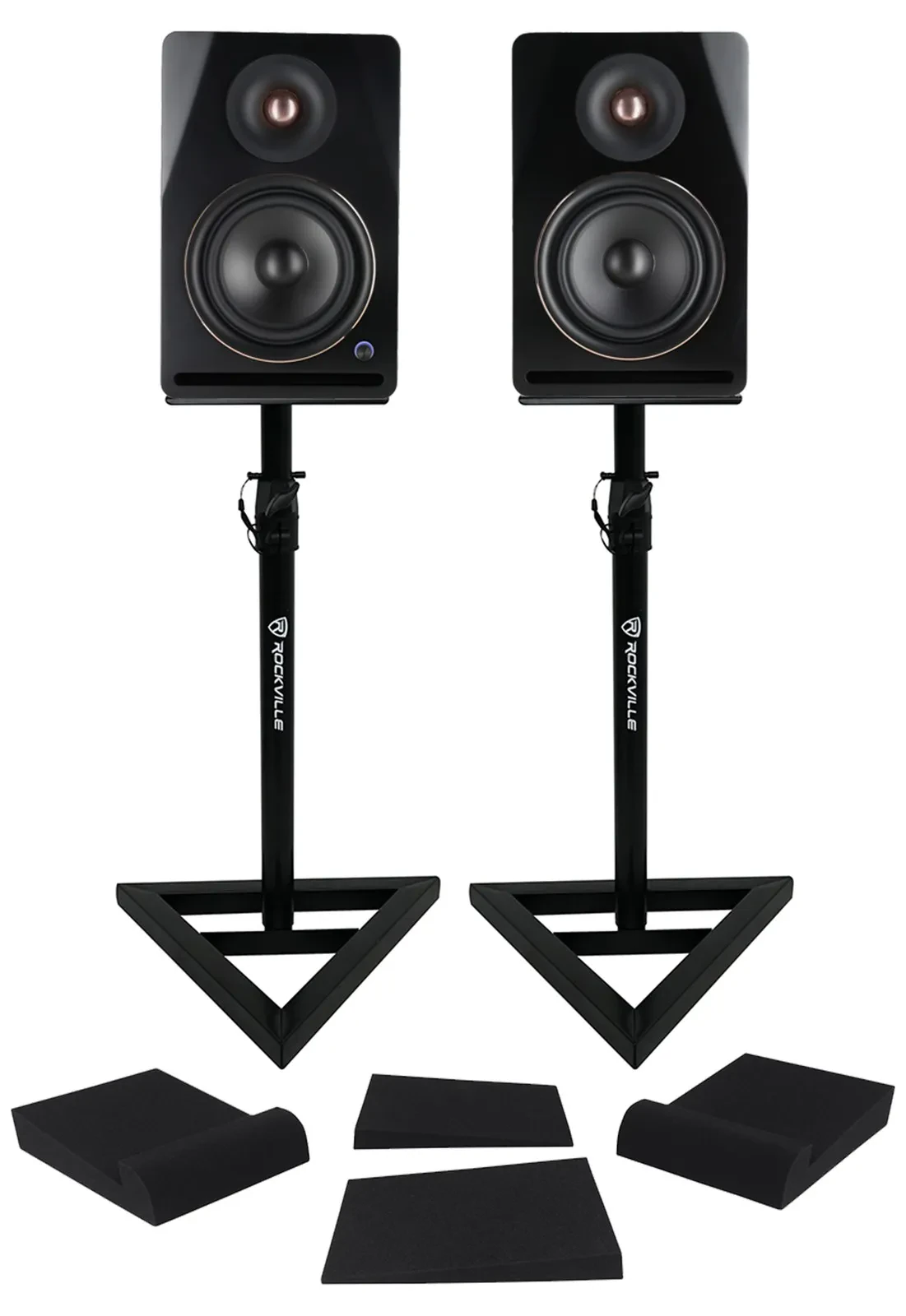 Студийные мониторы Rockville APM6D v2 6.5" активные, USB, Bluetooth (набор, пара) со стойками