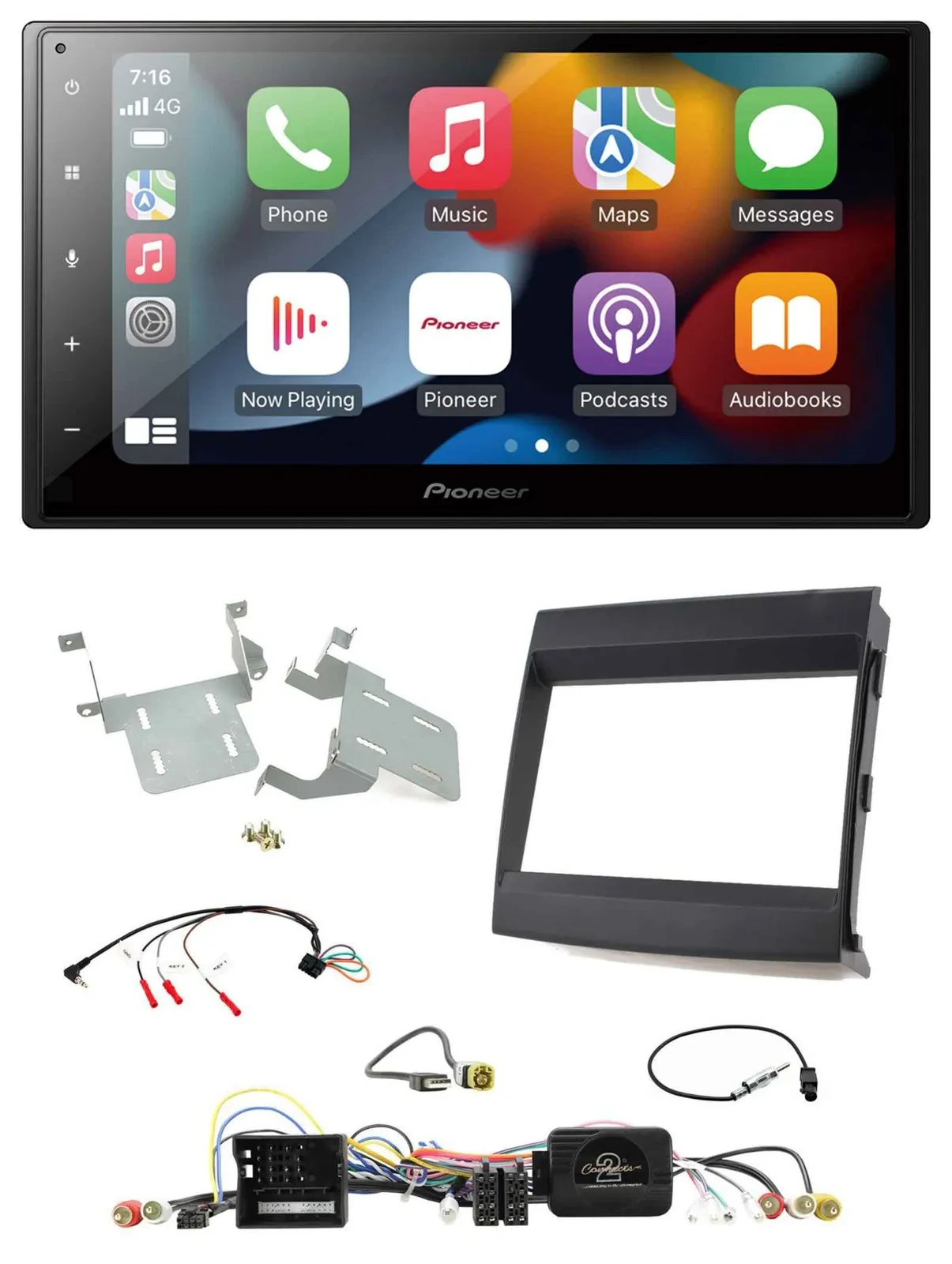 Pioneer DAB Bluetooth 2DIN USB Lenkrad Autoradio für Porsche Cayenne 2011-2016