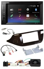 Pioneer Bluetooth Lenkrad USB 2DIN DAB DVD Autoradio für Kia Ceed ab 2012 glänze