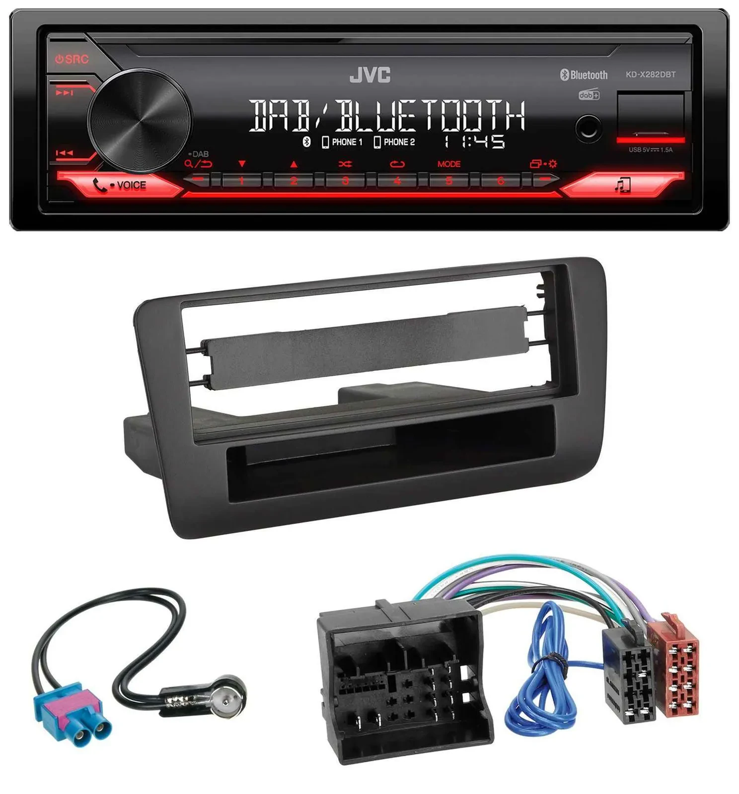 JVC Bluetooth USB DAB MP3 Autoradio für Audi A1 (ab 2012)