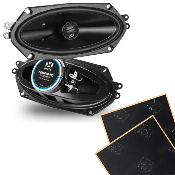 NVX NSP410 160W RMS 4x10" N-Series 2-Way Coaxial Car Speakers w/ Sound Damping