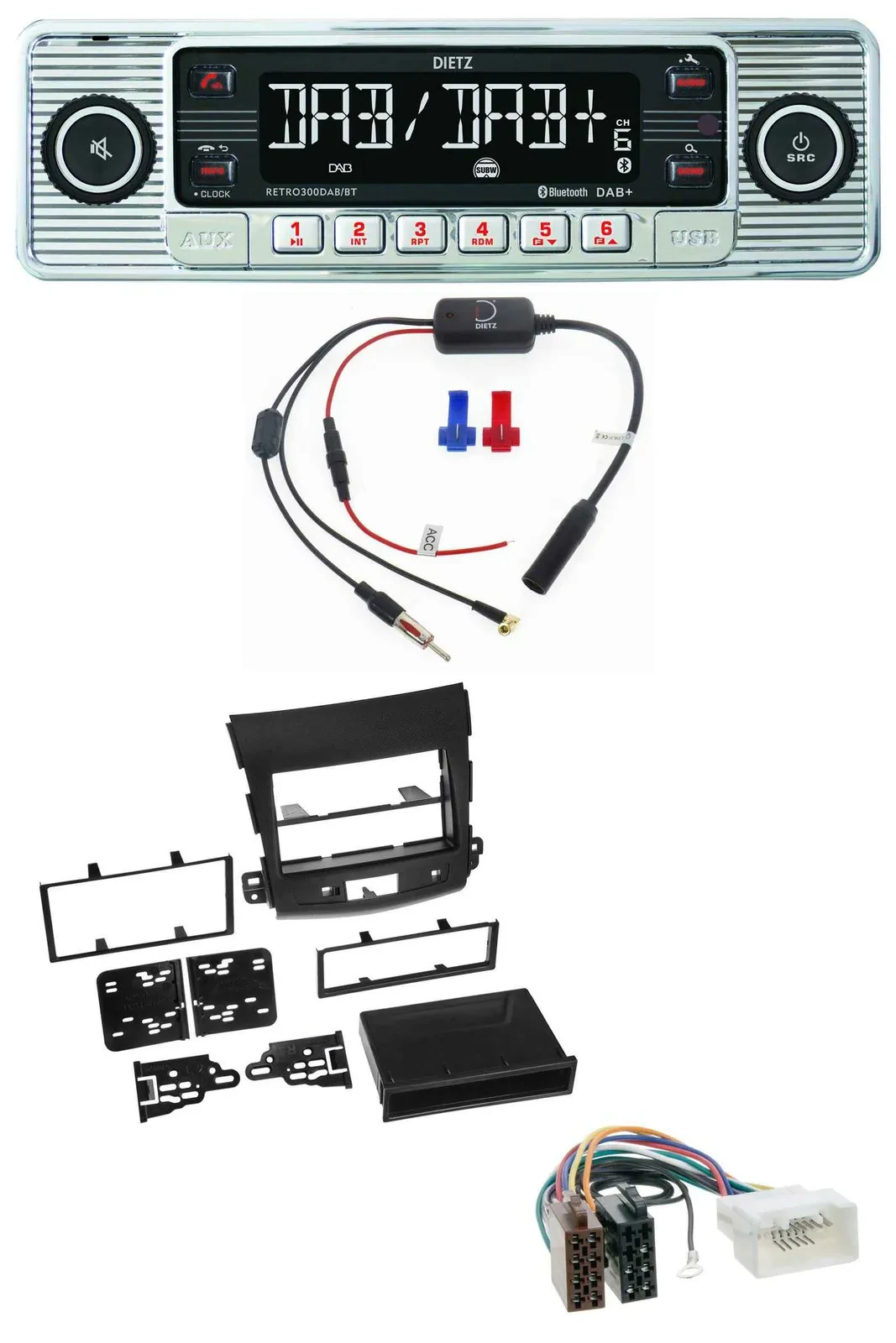 Dietz DAB USB MP3 Bluetooth Autoradio für Citroen C-Crosser Mitsubishi Outlander