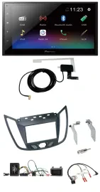 Pioneer DAB Lenkrad Bluetooth 2DIN USB Autoradio für Ford C-Max ab 2011 grau