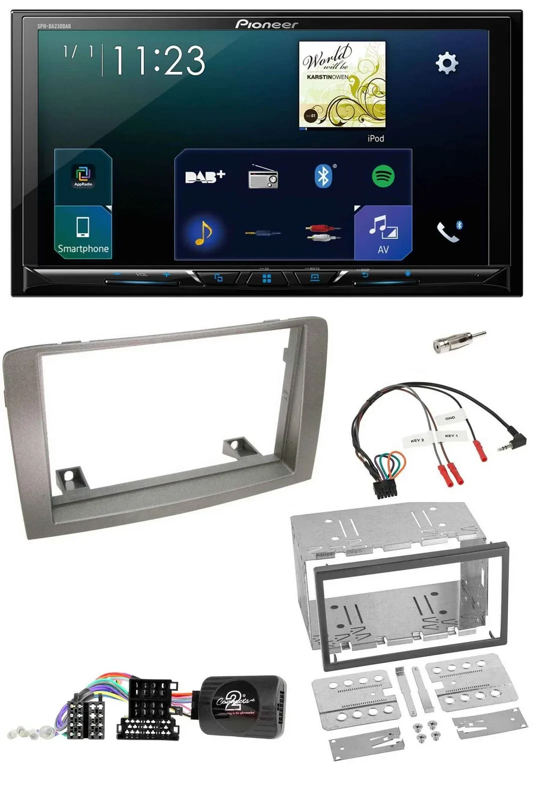 Pioneer Lenkrad Bluetooth USB 2DIN DAB Autoradio für Lancia Musa 2004-2012