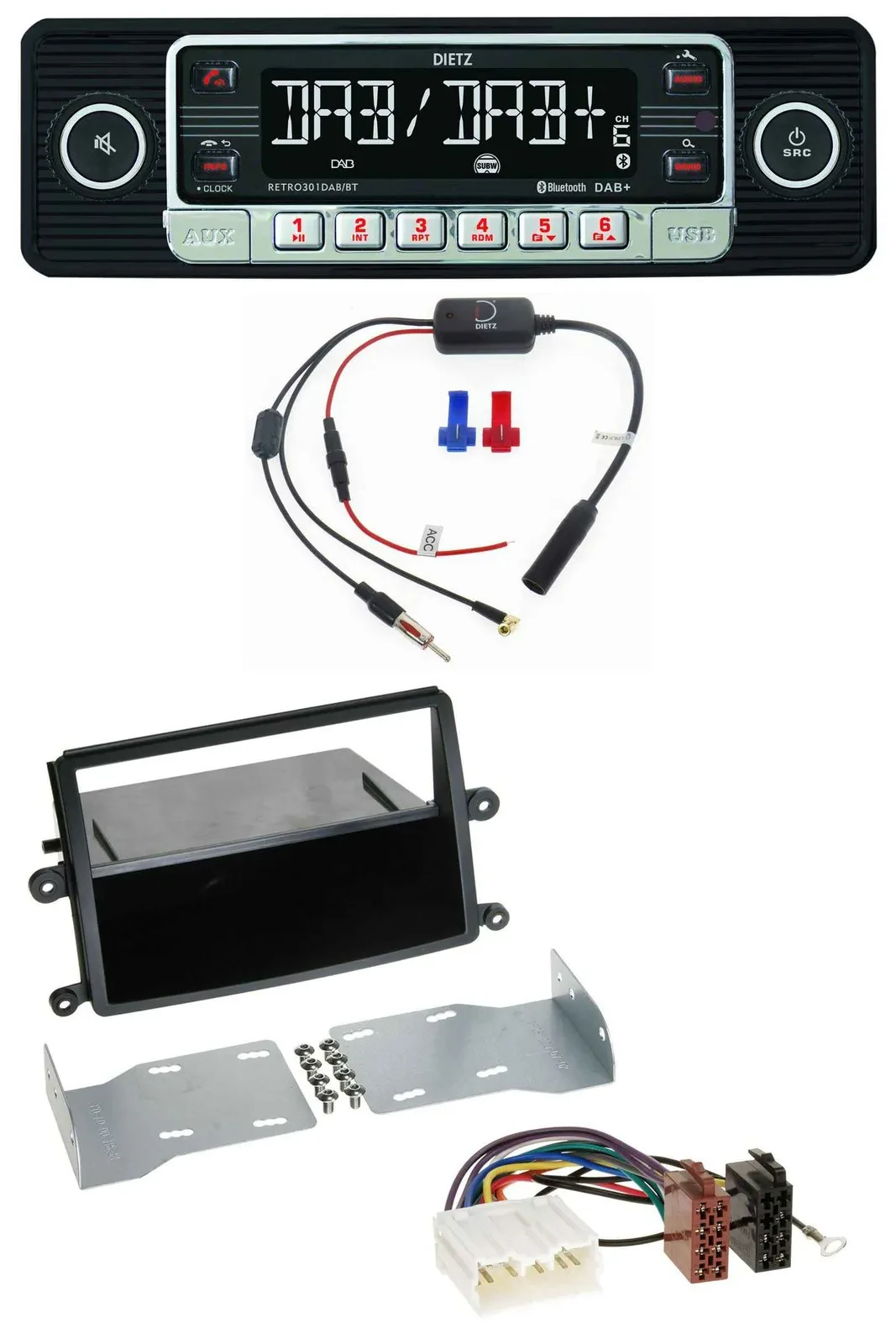 Dietz MP3 DAB Bluetooth USB Autoradio für Mitsubishi L200 (KAOT, ab 2006)