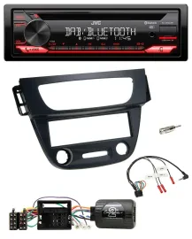 JVC CD DAB USB Bluetooth Lenkrad Autoradio für Renault Megane III 09-12 schwarz