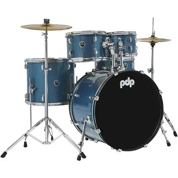 Ударная установка акустическая PDP by DW Encore Complete 5-Piece Drum Set Chrome Hardware Cymbals Azure Blue