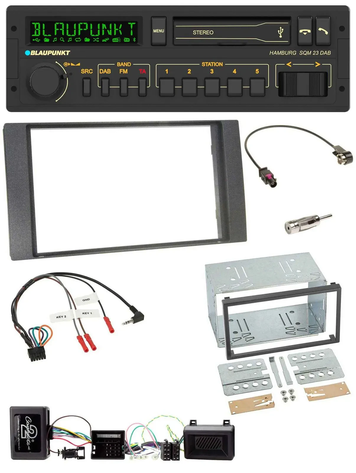 Blaupunkt USB DAB Bluetooth Lenkrad Autoradio für Ford Kuga 2008-2012 anthrazit