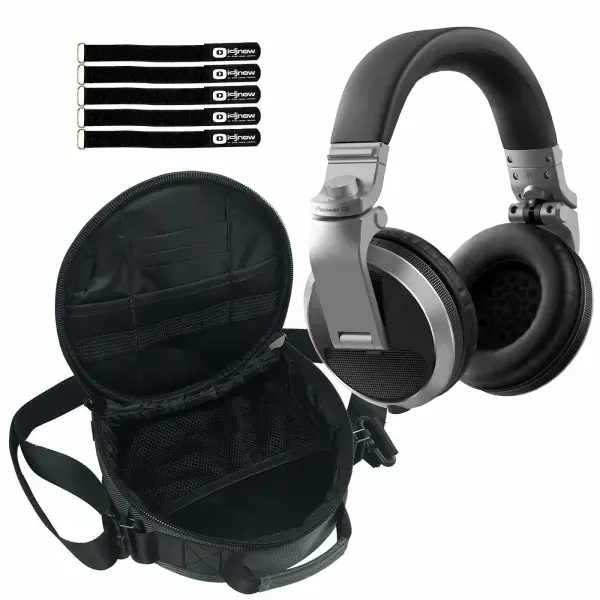 Pioneer DJ HDJ X5 Professional Over Ear DJ Headphones Silver w Carrying Case SKIFMUSIC 575032