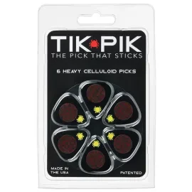 Медиаторы Tik Pik Stick-On Celluloid Heavy Black (6 штук)