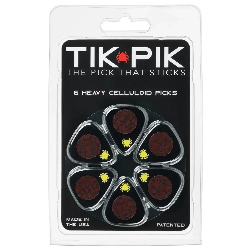 Медиаторы Tik Pik Stick-On Celluloid Heavy Black (6 штук)