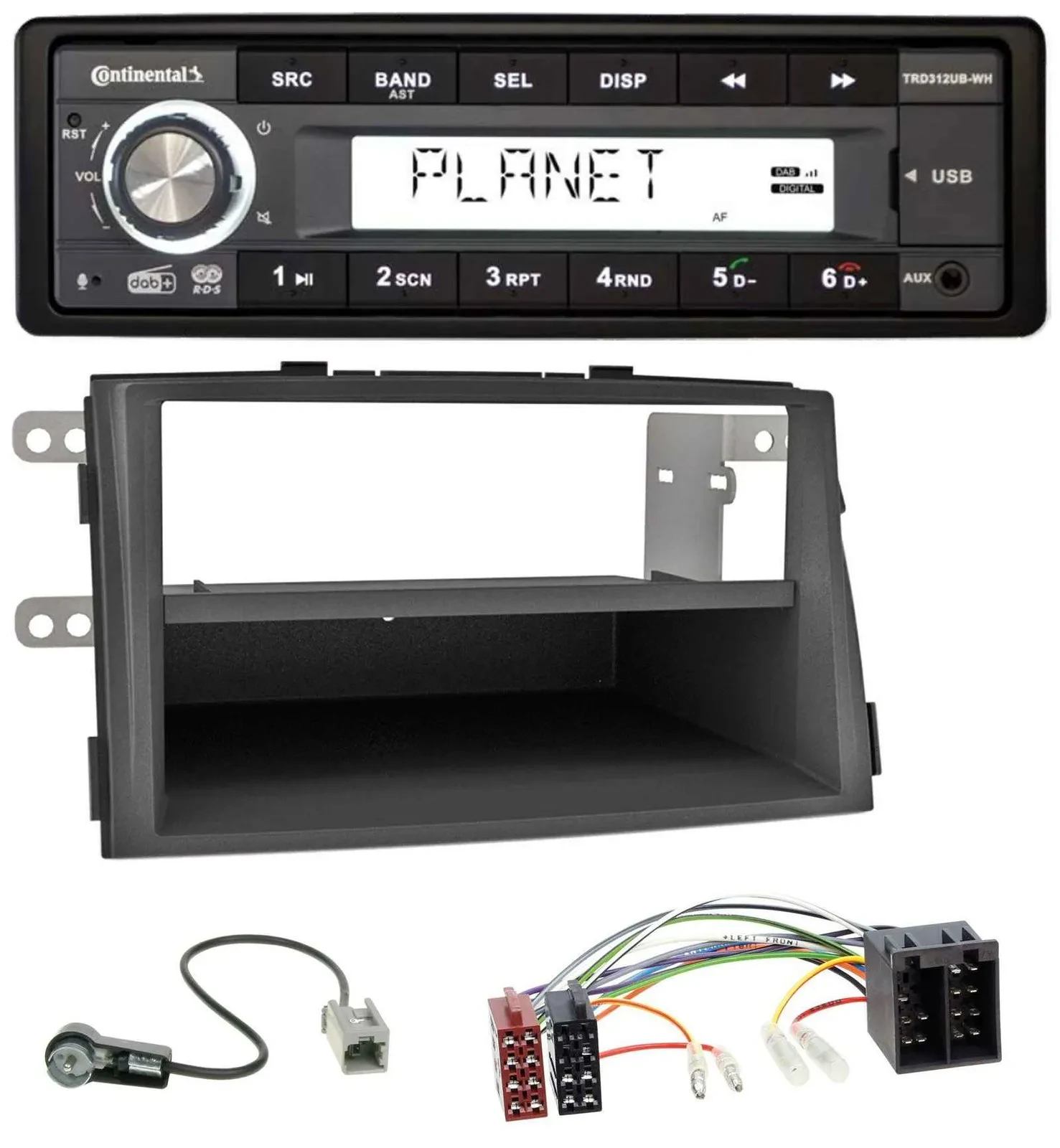 Continental USB 1DIN AUX DAB MP3 Autoradio für Kia Sorento II (XM, 2009-2012)
