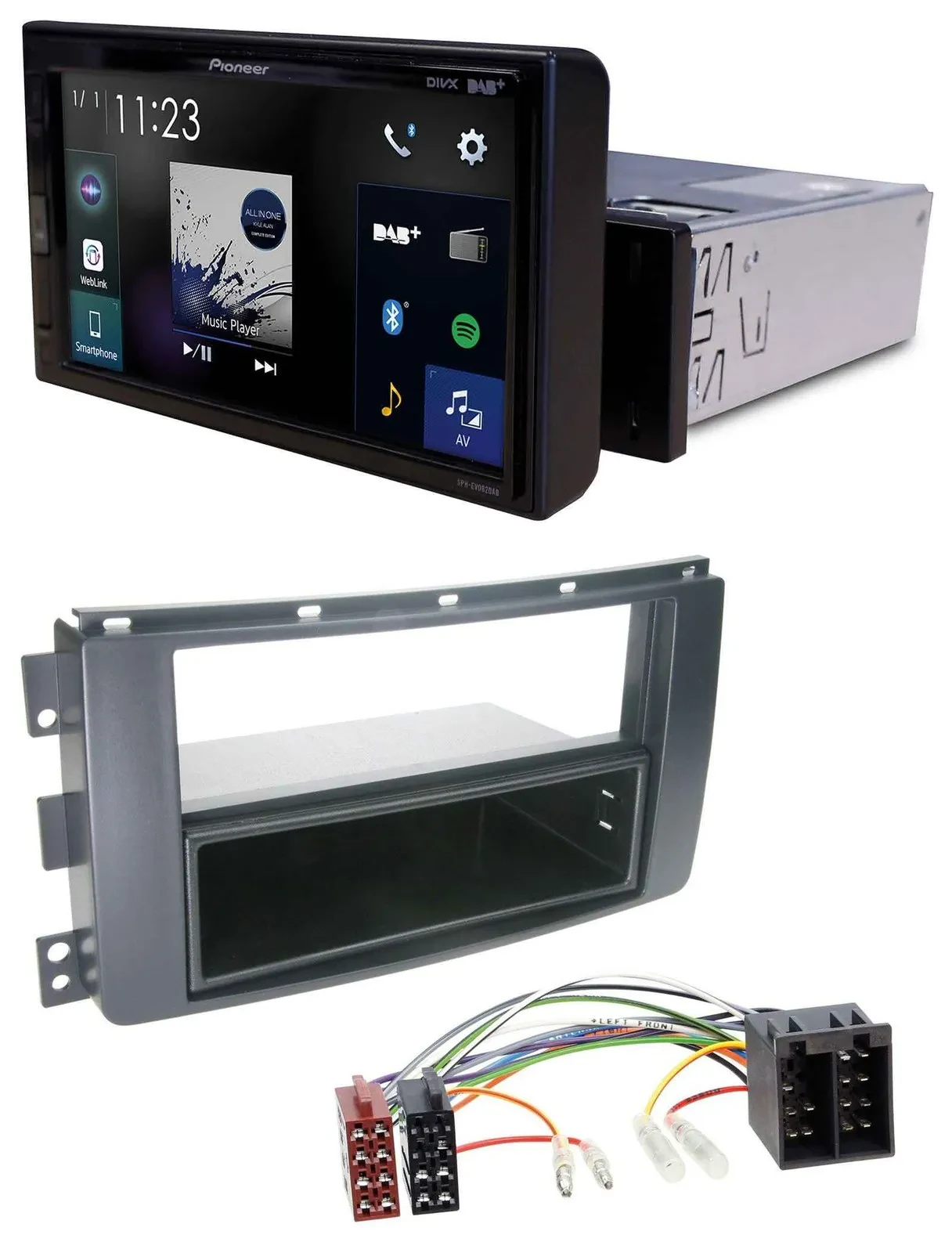 Pioneer DAB MP3 Bluetooth USB Autoradio für Smart ForFour 454 ForTwo 451 ISO