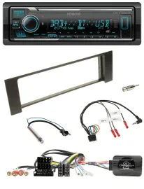 Kenwood Bluetooth Lenkrad DAB USB Autoradio für Audi A4 2000-2004 Can-Bus ISO