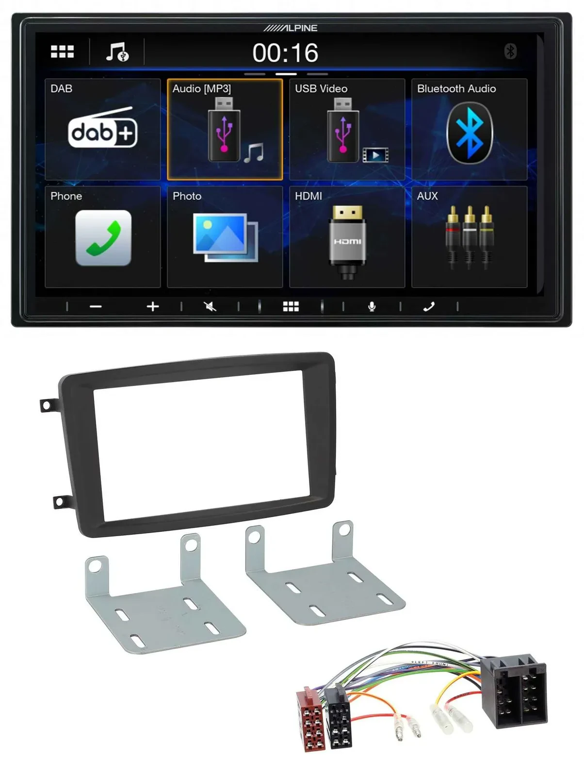 Alpine Bluetooth 2DIN MP3 DAB USB Autoradio für Mercedes C W203 2000-2004