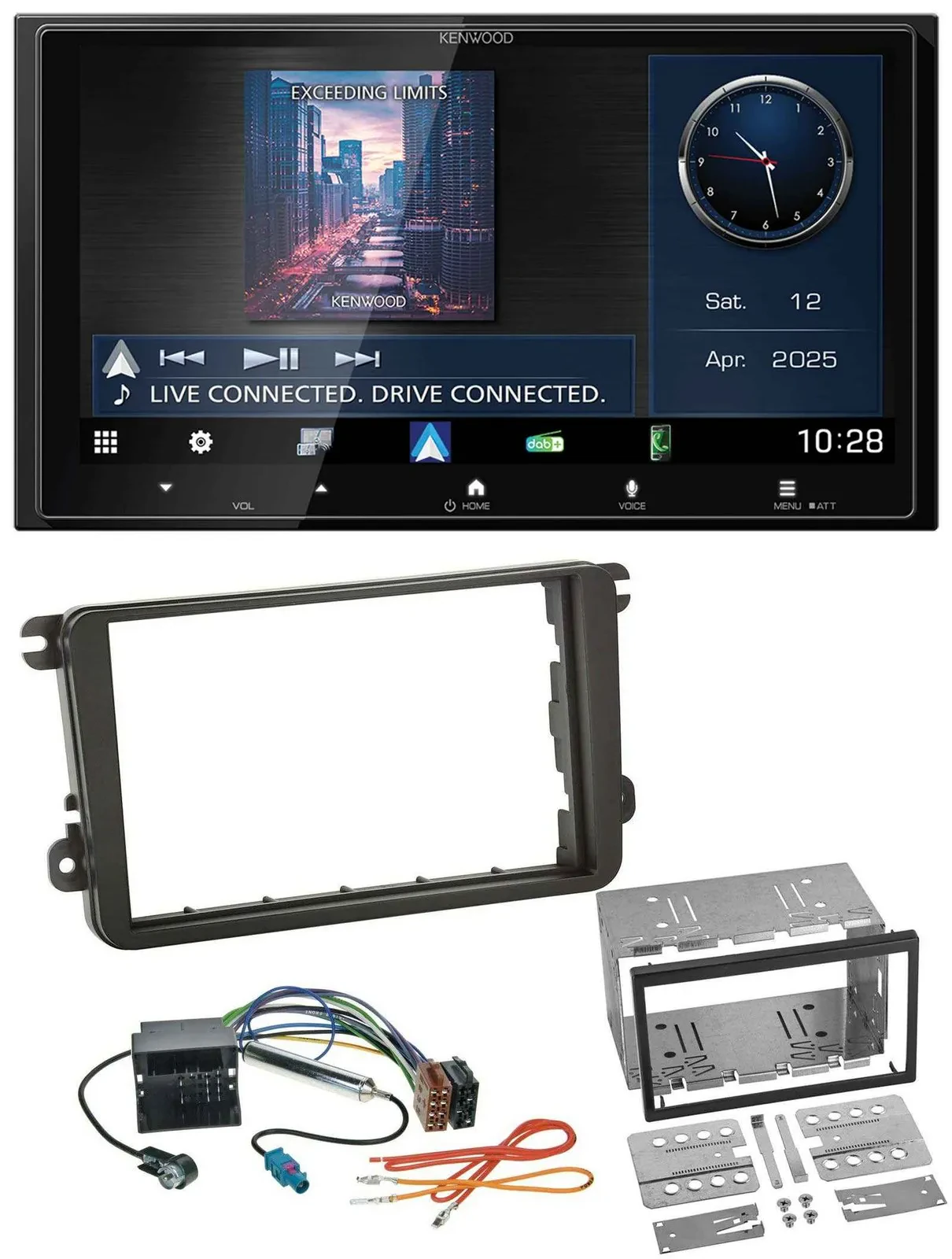 Kenwood Bluetooth 2DIN USB DAB MP3 Autoradio für VW Caddy Golf 5 6 Jetta ab 2003