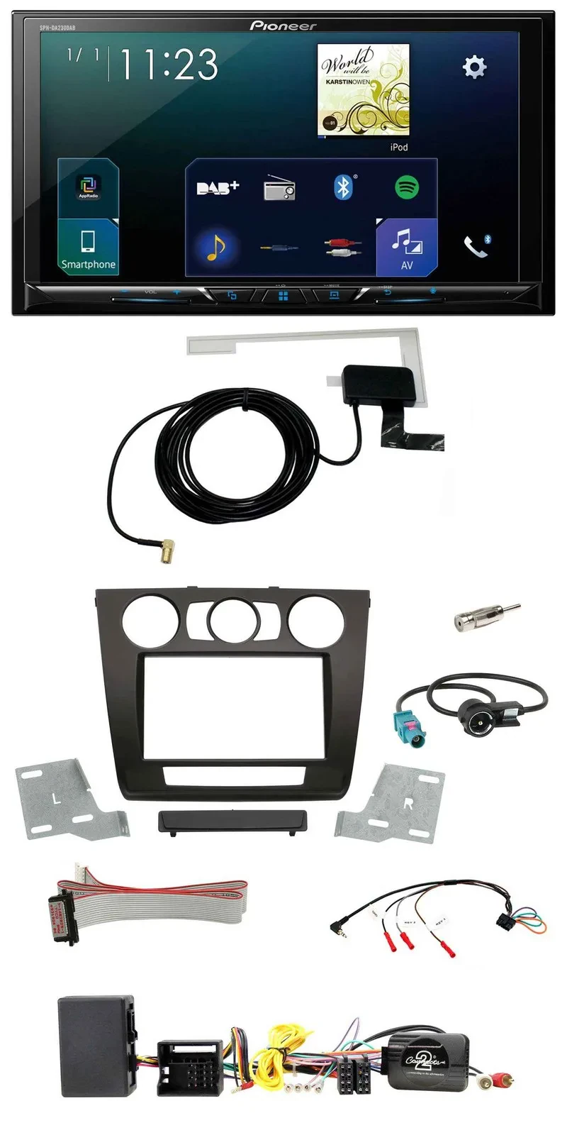 Pioneer 2DIN DAB USB Lenkrad Bluetooth Autoradio für BMW 1er Aktiv man. Klima E8