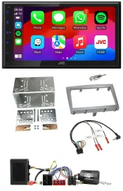 JVC Bluetooth USB Lenkrad 2DIN DAB Autoradio für Porsche 911 Boxster Cayman silb
