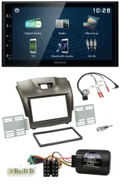 Kenwood 2DIN Bluetooth Lenkrad USB DAB Autoradio für Isuzu D-Max ab 2012 grau