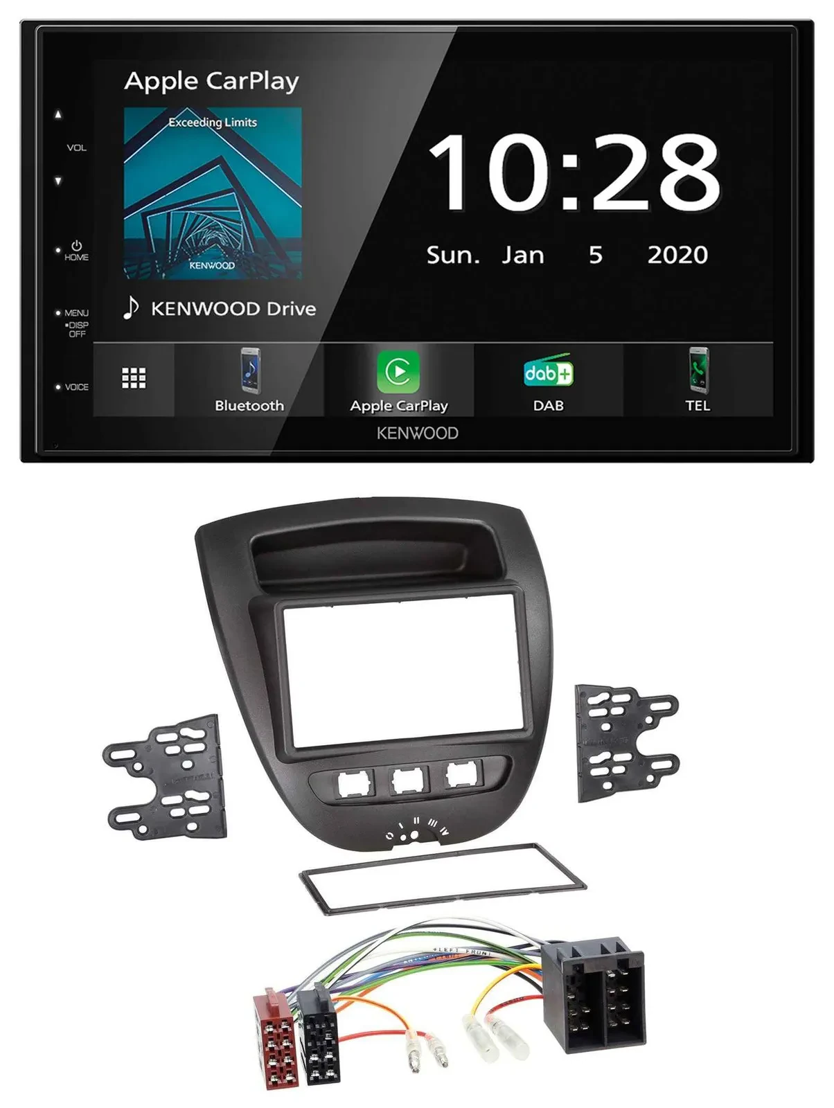 Kenwood Bluetooth MP3 DAB USB 2DIN Autoradio für Citroen C1 Toyota Aygo Peugeot