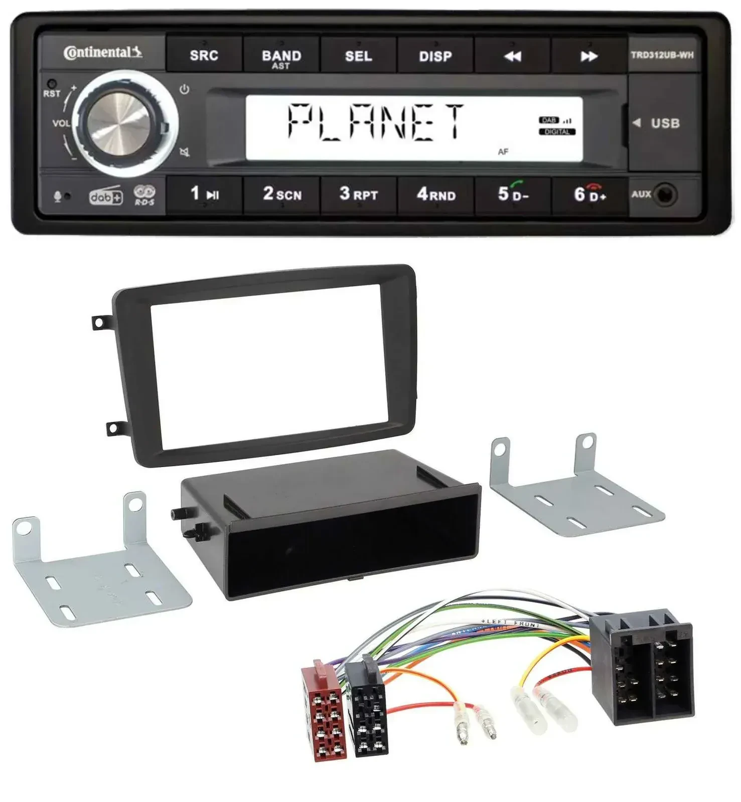 Автомагнитола Continental 1DIN, USB, AUX, DAB, MP3, для Mercedes C‑Class/CLK/Vito/Viano