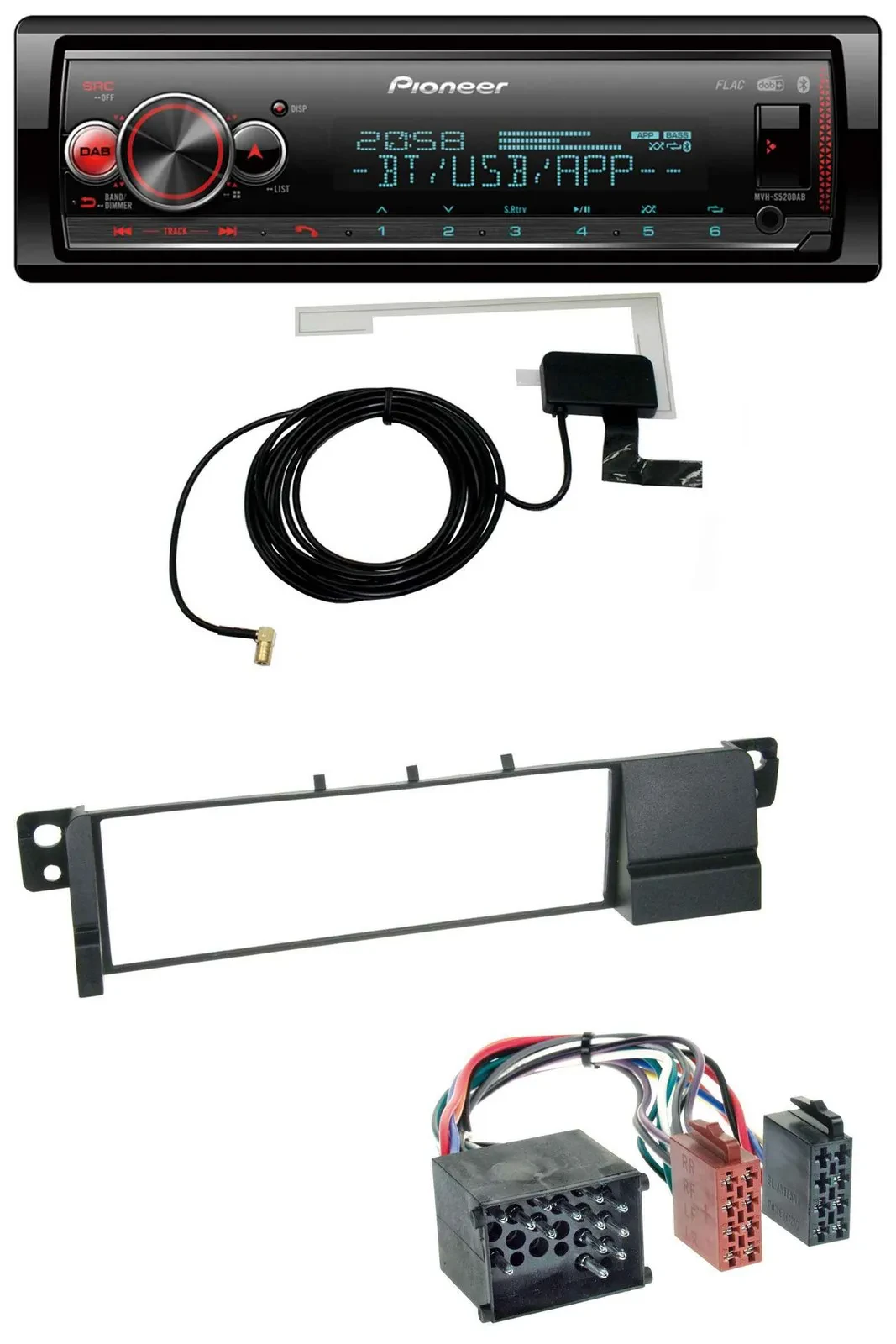 Pioneer Bluetooth DAB USB MP3 Autoradio für BMW 3er E46 (Rundpin, ab 1998)