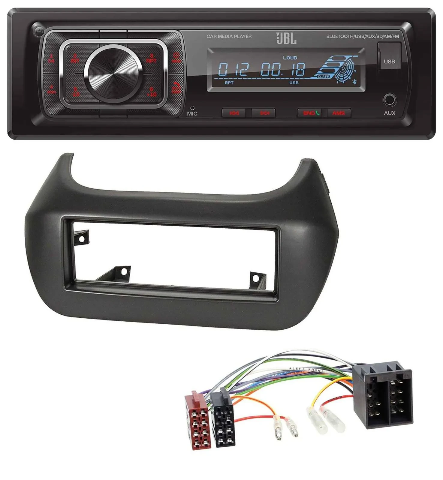 JBL SD AUX MP3 USB Bluetooth Autoradio für Fiat Fiorino Qubo Citroen Nemo Peugeo