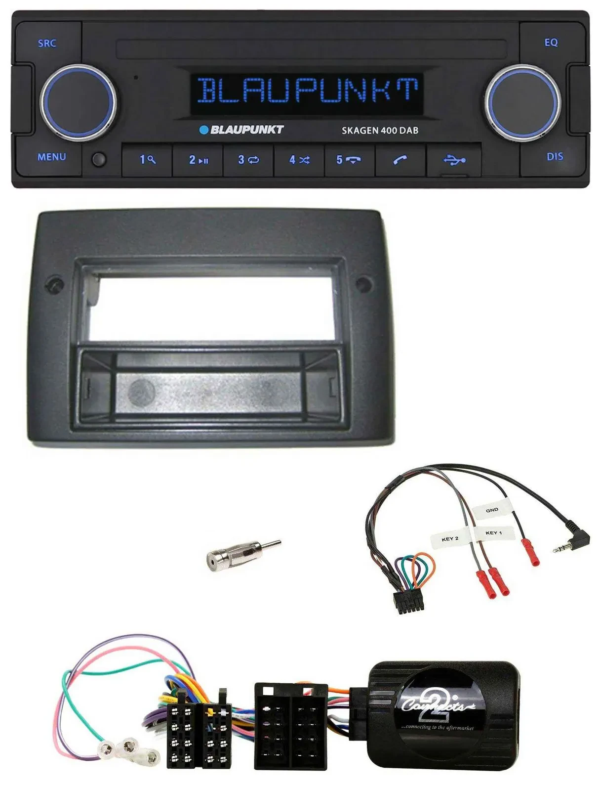 Blaupunkt DAB USB Bluetooth Lenkrad Autoradio für Fiat Stilo 2001-2007 Profi Abl